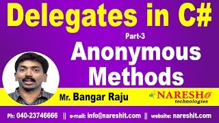 Anonymous Methods in C  Delegates Part 3  CNET Tutorial  Mr Bangar Raju [upl. by Irolam]