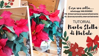 TUTORIAL PIANTA STELLA DI NATALE IN PANNOLENCI  FATTO A MANO [upl. by Gladi]