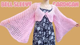 Bell sleeve cardigan  part 1  CROCHET TUTORIAL [upl. by Toiboid33]