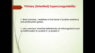 causes of hypercoagulability [upl. by Alema]