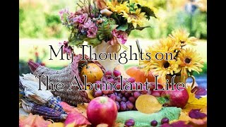 My Thoughts on the Abundant Life [upl. by Aya]