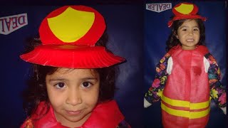 Disfraz de bombero para niños como armar casco de bombero para niñosdía del bombero [upl. by Hsirt]