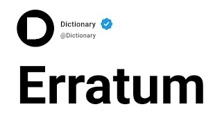 Erratum Meaning In English [upl. by Arenat]