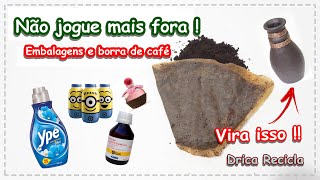 Massa Ecológica feito com borra de café  Drica Recicla [upl. by Procto945]