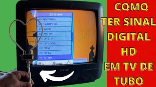 COMO hacer  40 CANAIS EM HD EM TV DE TUBO  ANTENA DIGITAL CASEIRA FEITA COM DIVISOR [upl. by Ailekat]