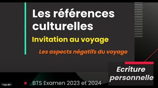 BTS Invitation au voyage vidéo1 Les références culturelles aspects négatifs du voyage [upl. by Carr]