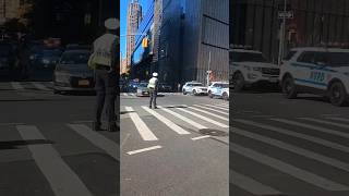 Traffic Police Operation NYPD in Manhattan streets [upl. by Airpac]