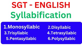 SGT ENGLISH  Syllabification [upl. by Sosthina]