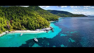 Skopelos Mamma Mia  Alonissos  Skiathos  4K drone  Greece travel [upl. by Ademla]