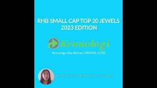 RHB IB  Eps7  RHB Small Cap Top 20 Jewels 2023 Edition Kronology Asia Bhd [upl. by Charbonnier]