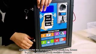 4G Wireless sim card version Coin WiFi HotSpot Pay TerminalVending machine A800C in French subtitle [upl. by Kieran]