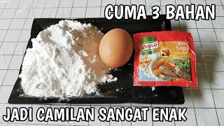 CUMA 3 BAHAN  OLAHAN TEPUNG  TELUR DAN ROYCO JADI CAMILAN SANGAT ENAK BISA UNTUK IDE JUALAN [upl. by Schweitzer]