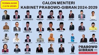 PREDIKSI CALON MENTERI KABINET PRABOWOGIBRANprabowo [upl. by Symer412]