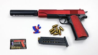 Unbox Soft Bullet gun Colt M 1911 Toy Gun Shell Ejection Model Outdoor Shooting Games Blaster Gun [upl. by Almeria]