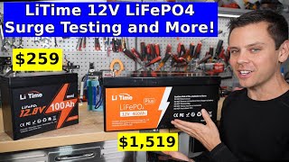 LiTime LiFePO4 Mini and 460AH Plus Surge Testing and Teardown [upl. by Ylicic228]