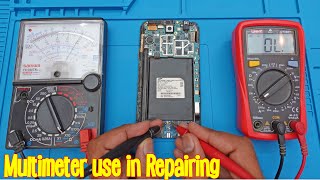 How to use Analog and Digital Multimeter in Mobile Phone Repairing to trace fault Tutorial 6 [upl. by Sivia]