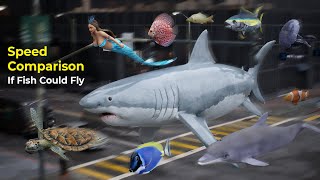 What if Sea Creatures Could fly   Fish Speed Comparison [upl. by Nelli]