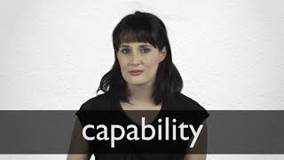 How to pronounce CAPABILITY in British English [upl. by Latini]