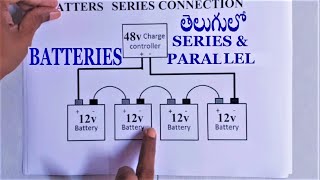 Batteries series connection and batteries parallel connections in telugu [upl. by Lorine346]