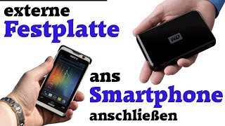 Tutorial Festplatte an ein Android Smartphone anschließen [upl. by Einafpets]