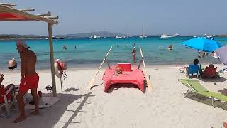 Beach walk tour Cala Sabina Sardinia Sardegna Sardinien  A beautiful beach near Olbia Italy [upl. by Adnilreb]