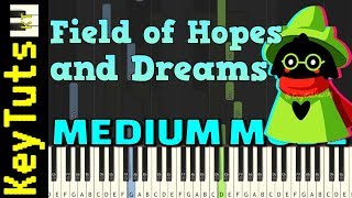 Field of Hopes and Dreams from Deltarune  Medium Mode Piano Tutorial Synthesia [upl. by Him104]