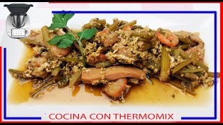 REVUELTO DE TAGARNINAS GAMBAS Y BOLETUS EN THERMOMIX [upl. by Parnas602]