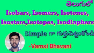 Isobars Isotopes Isotones Isomers Isosters Isodiaphers in telugu JEE MAINSNEETEAMCETS [upl. by Peednas]