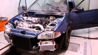 Honda Civic K24 with Compressor 510HP DUXE Dyno [upl. by Keldon]