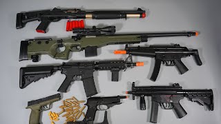 Best Shell ejecting M4 Airsoft Toy Gun  Sniper Rifle AWP  MP5  Realistic Toy Guns Collection [upl. by Minetta]