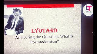 Answering the question What is postmodern Lyotard Postmodernism LiteraryTheory [upl. by Naggem873]