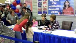 Sarah Palin Signing Book at Elmendorf [upl. by Orravan865]