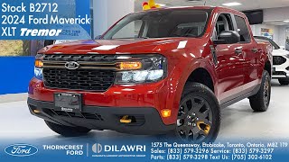 2024 Ford Maverick XLT Tremor in hot pepper red metalicCarplayAuto at Thorncrest Ford stock B2712 [upl. by Handel]