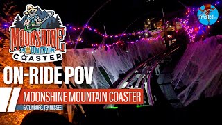 Moonshine Mountain Coaster OnRide POV NightHalloween [upl. by Yelnoc]