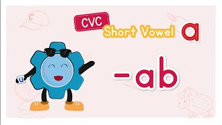 CVC Words and Blending  Short Vowel a  Step 1  ab Word Family  Onsets and Rimes  Phonics Kids [upl. by Yahsel]