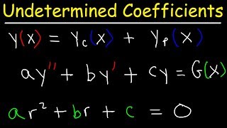 Method of Undetermined Coefficients  Nonhomogeneous 2nd Order Differential Equations [upl. by Lasley609]