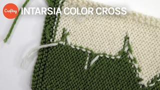 Intarsia Color Cross  Colorwork Knitting Tutorial with Sally Melville [upl. by Ardnalak]