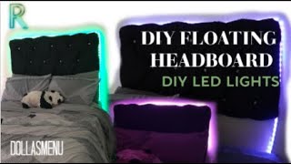 DIY LED HEADBOARD  Diy Tufted Headboard  Floating Headboard [upl. by Aitnahc]