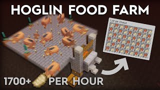 EASIEST FOOD FARM IN MINECRAFT 120  HOGLIN PORKCHOP AND LEATHER FARM TUTORIAL [upl. by Zipporah]