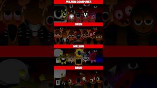 Incredibox Sprunki MrFun Computer VS Oren VS MrSun VS Brud MIX HORROR VERSION [upl. by Ailana]