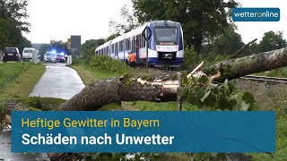 Große Schäden nach Unwettern in Bayern [upl. by Boycey]