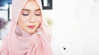 Simple Hijab tutorial with Earrings [upl. by Nikolai]