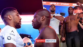 IN FULL Anthony Joshua and Daniel Dubois weigh in and face off 👀 [upl. by Krall]