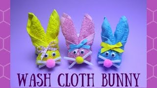 Wash Cloth Bunny  Easter Crafts [upl. by Drahsar964]