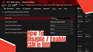 How To Disable  Enable CSM in BIOS [upl. by Ailhat]