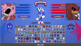 Amy exe VS Sonic exe amp Knuckles exe I Sonic Mugen Battle HD [upl. by Eentruoc525]