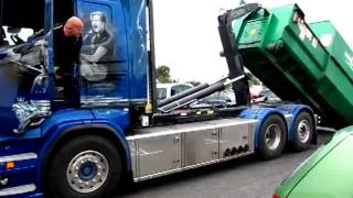 Scania R500 Mickes Åkeri New truck Loading and drives off [upl. by Sidras]