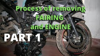 Gixxer SF 150 Engine and Fairing removal process [upl. by Afinom867]