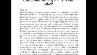 Banana Individual Segmentation and Phenotypic Parameter Measurements Using Deep Learning and Terrest [upl. by Ahsiloc632]