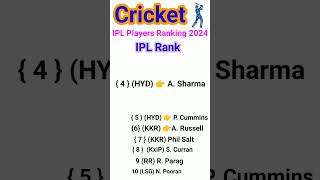 IPL Players Ranking 2024  cricket  ipl  shortvideo  ipl rank  ICF  Cricket video [upl. by Suanne232]